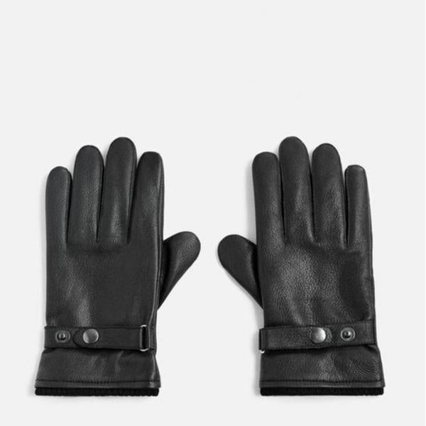 Black Premium Leather lined Leather Gloves Motorcycle Rider Biker Work