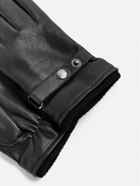 Black Premium Leather lined Leather Gloves Motorcycle Rider Biker Work